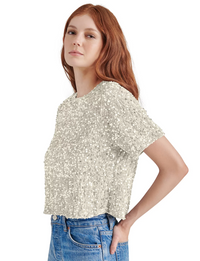 Cressa Sequin Top, Ivory