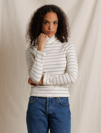Cindy Turtleneck, Natural Stripe