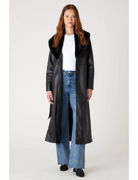 Blank NYC Vegan Leather Belted Trench, Late Night Feels