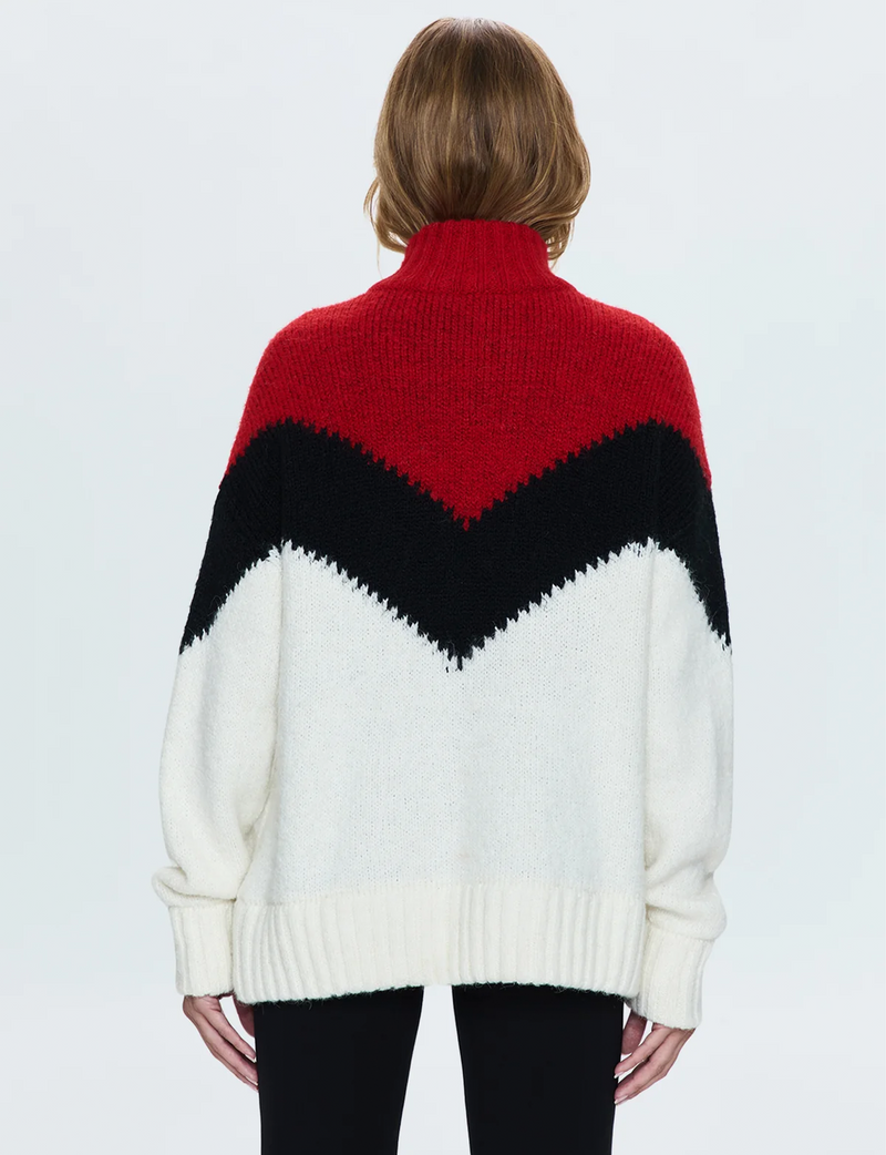 Maribel Half -Zip Sweater, Chevron