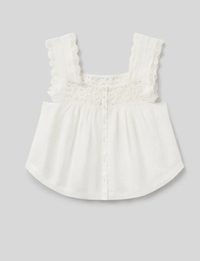 Mia Embroidered Top, White