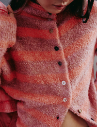 WTF Button Collection Cardi, Peach/Combo