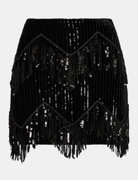 Cindi Sequin Skirt, Black