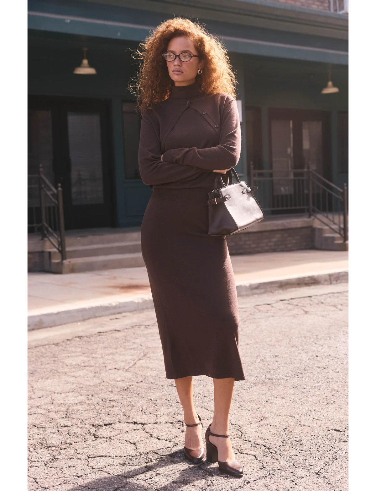 Deora Sweater Skirt, Brown