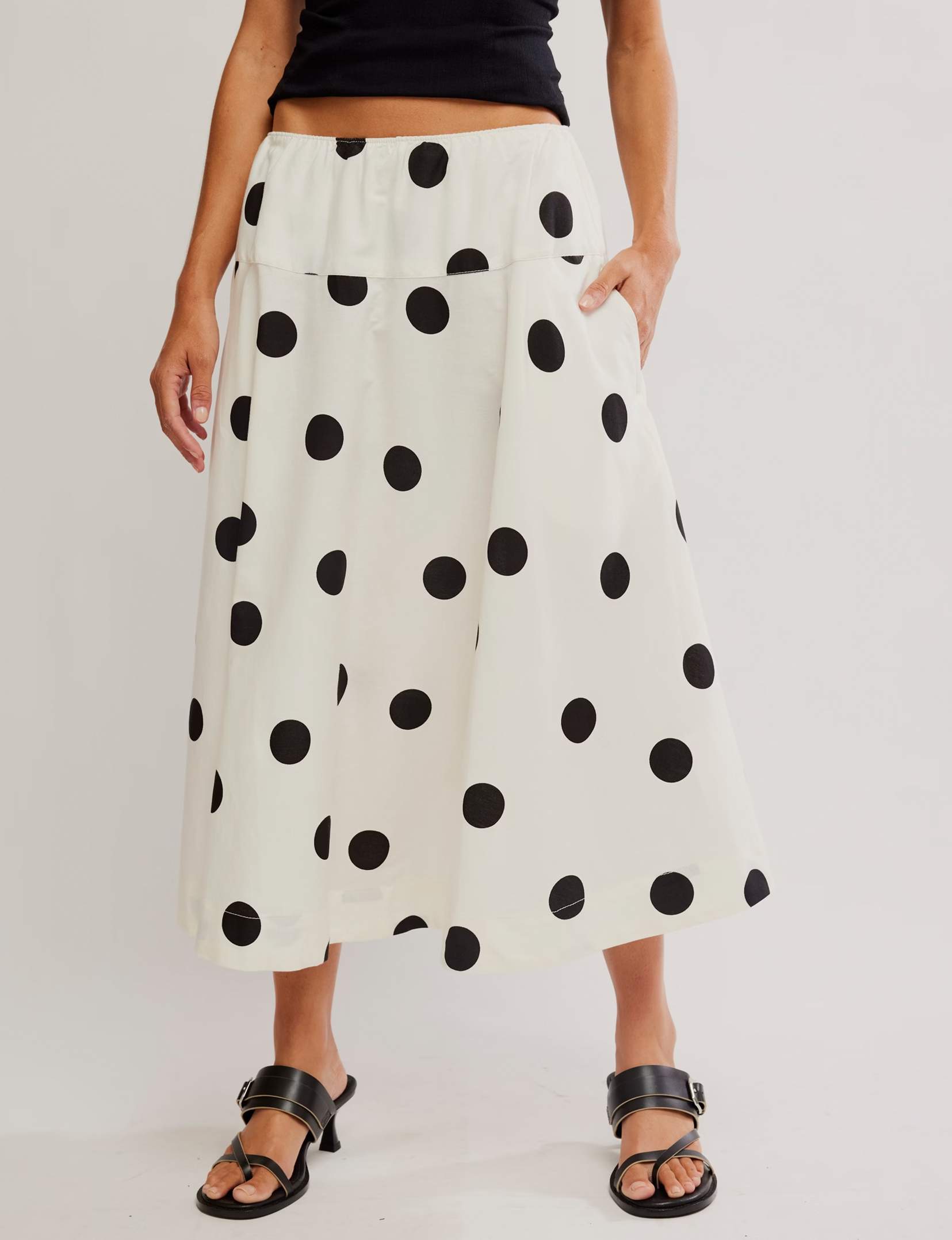 Betty Drop-Waist Skirt, Clean Ivory/Combo