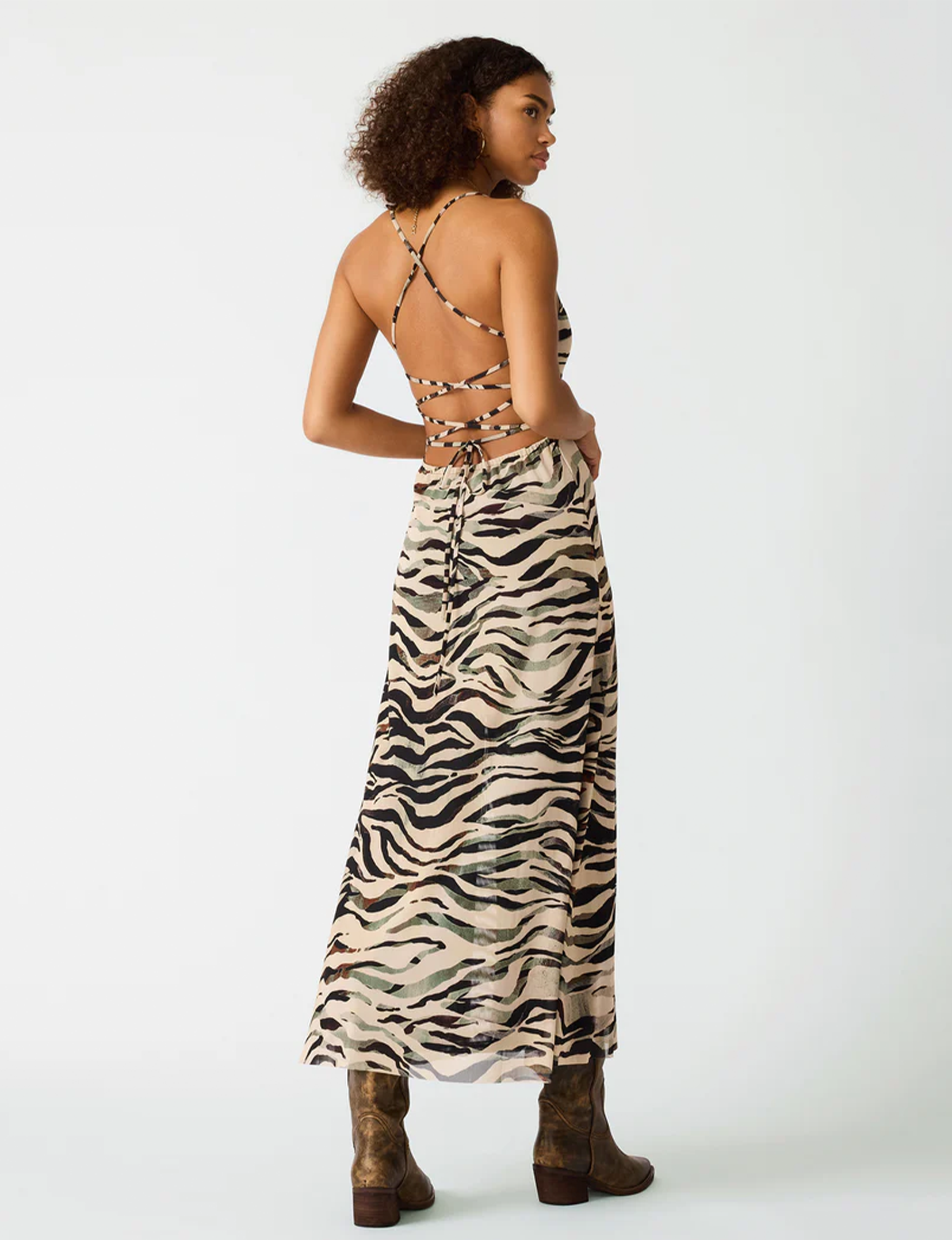 Adella Dress, Caramel Zebra