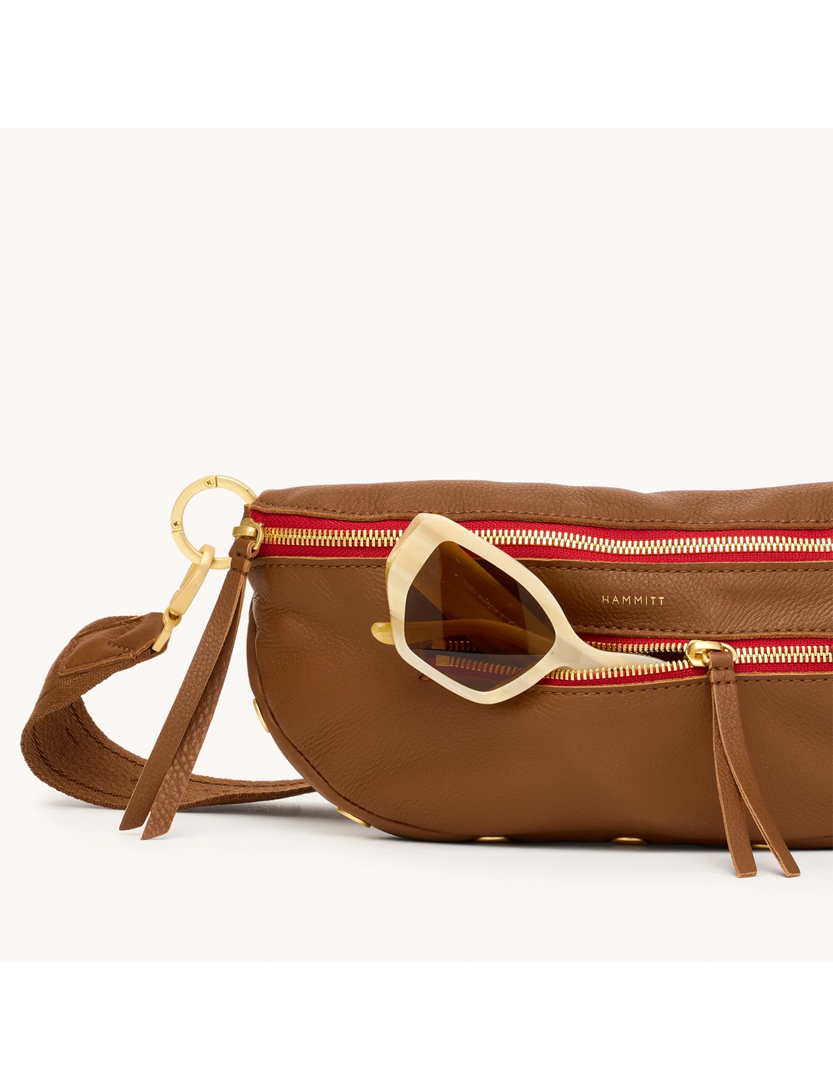 Charles Medium Crossbody, Mahogany/Brushed Gold