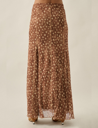 Antelope Maxi Skirt, Polka Dot/Taupe