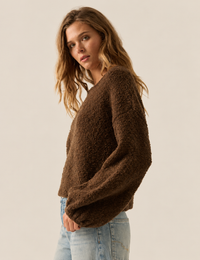 Bubble Sleeve Sweater, Chocolate