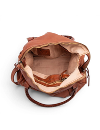 Large Leather Satchel, Cognac