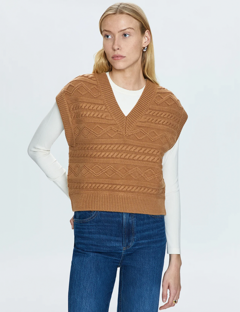 Marta Sweater Vest, Caramel