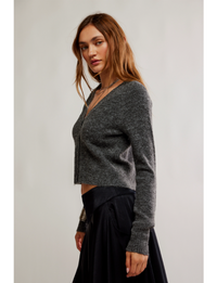 School Girl Cardi, Charcoal Heather
