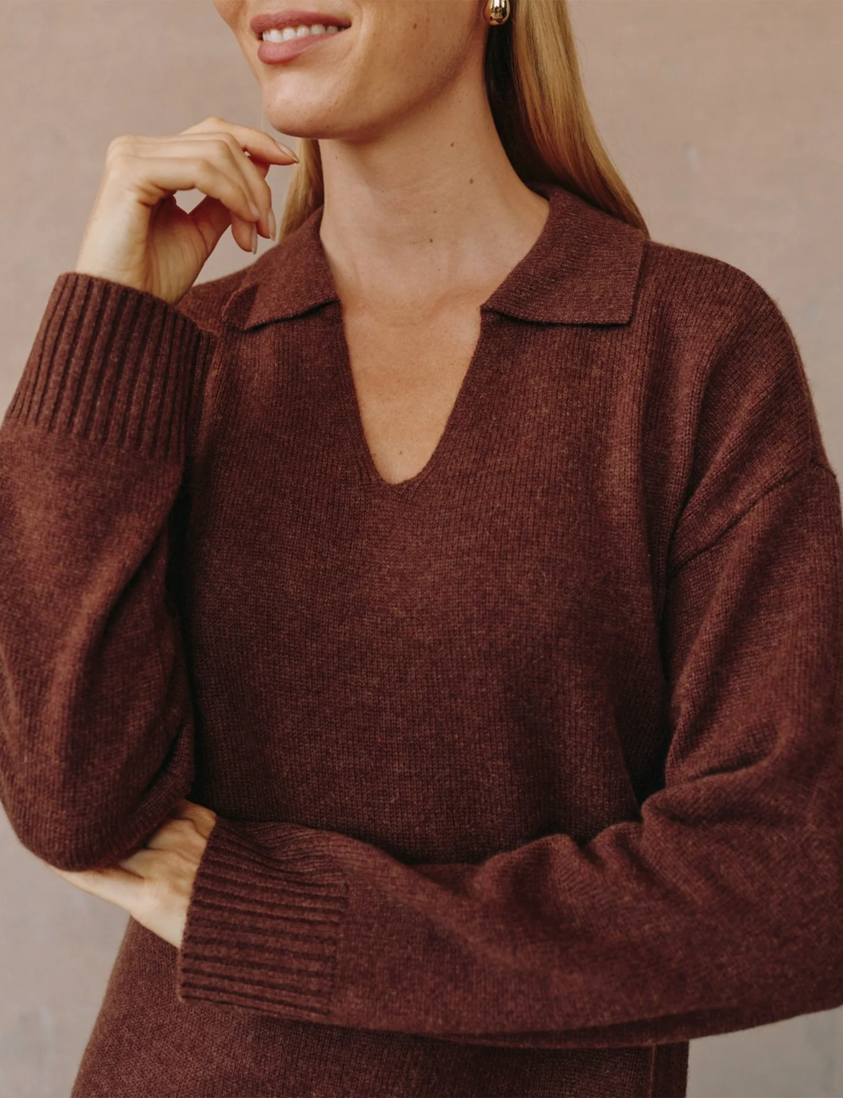 Pullover Sweater Dress, Red Oak