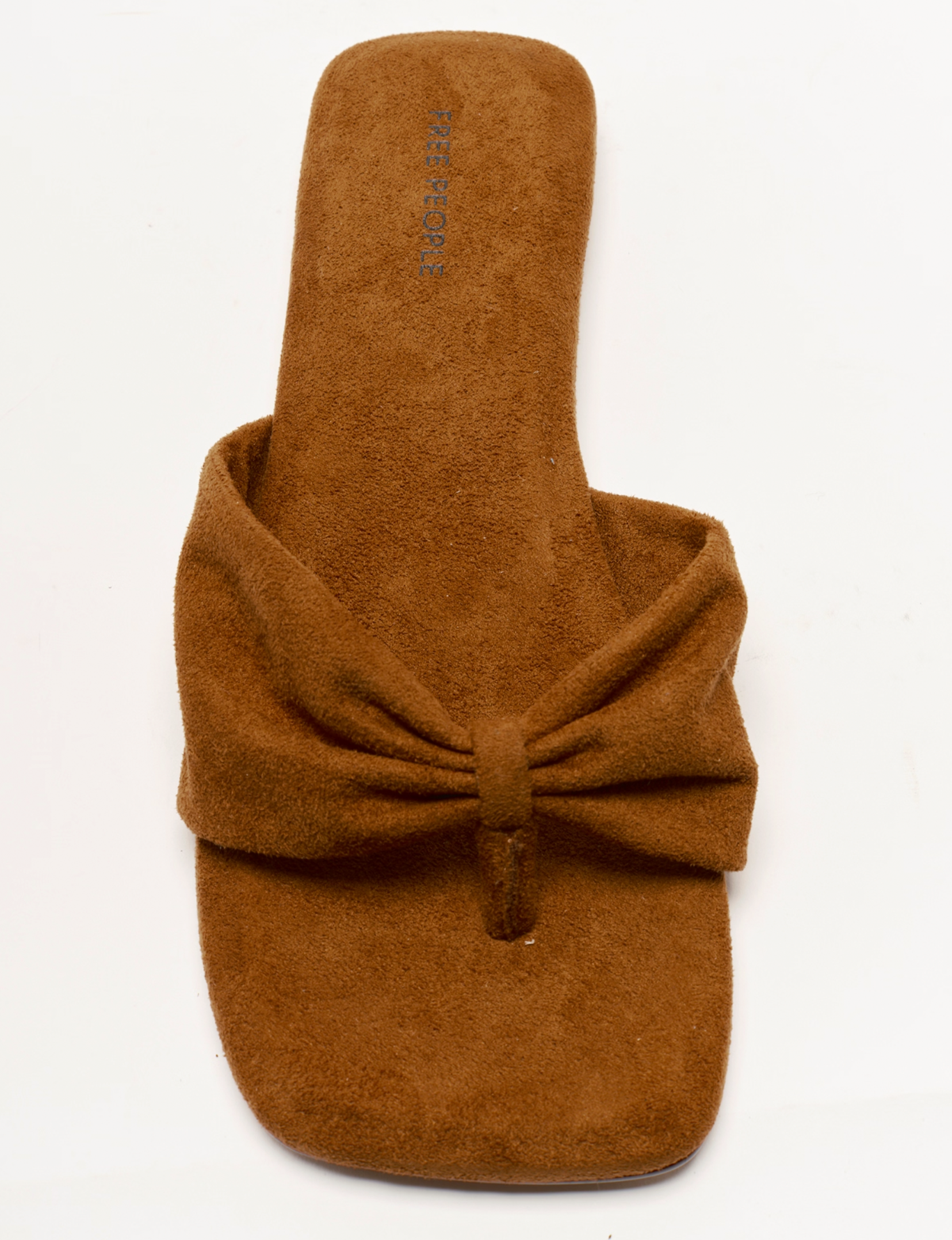 Tia Ruched Vegan Suede Sandal, Driftwood Tan