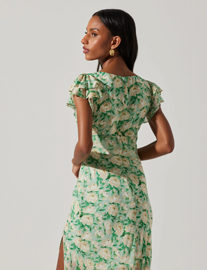 Maisy Dress, Green Floral