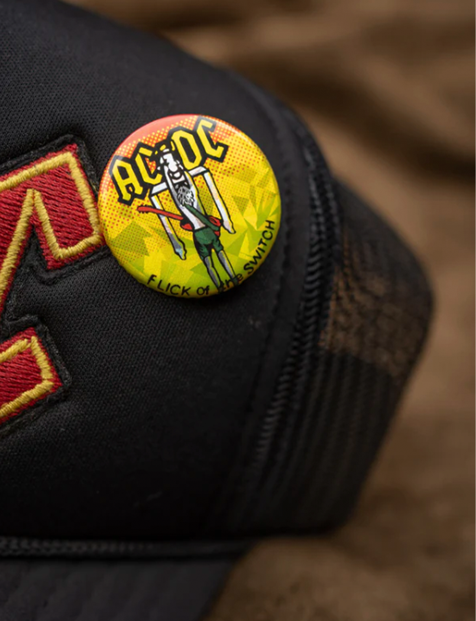 AC/DC Lightening Trucker Hat, Black