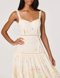 Pellagia Dress, Cream/Multi Floral