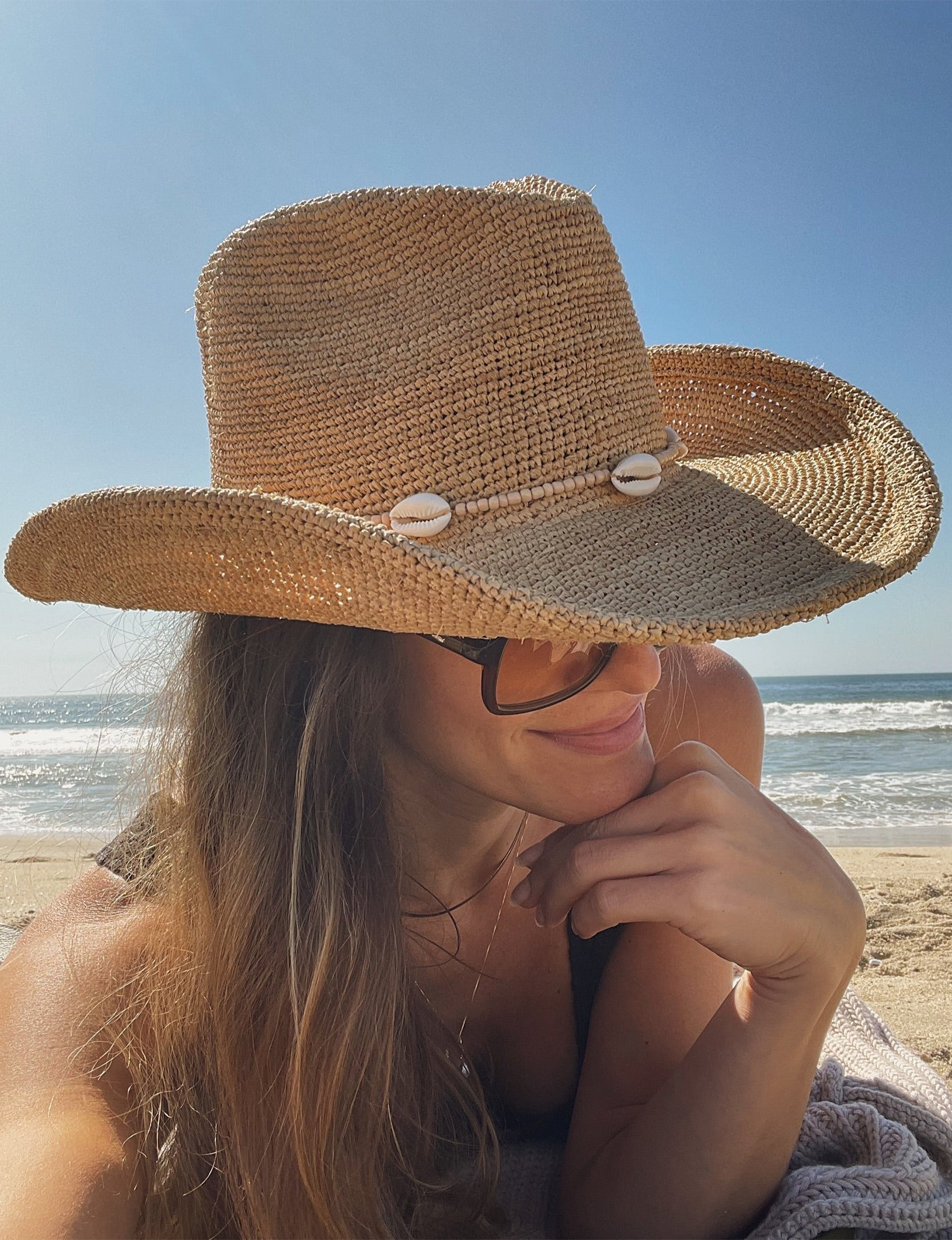 Reed Raffia Cowboy Hat, Natural