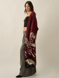 Mountain Scape Duster, Burgundy