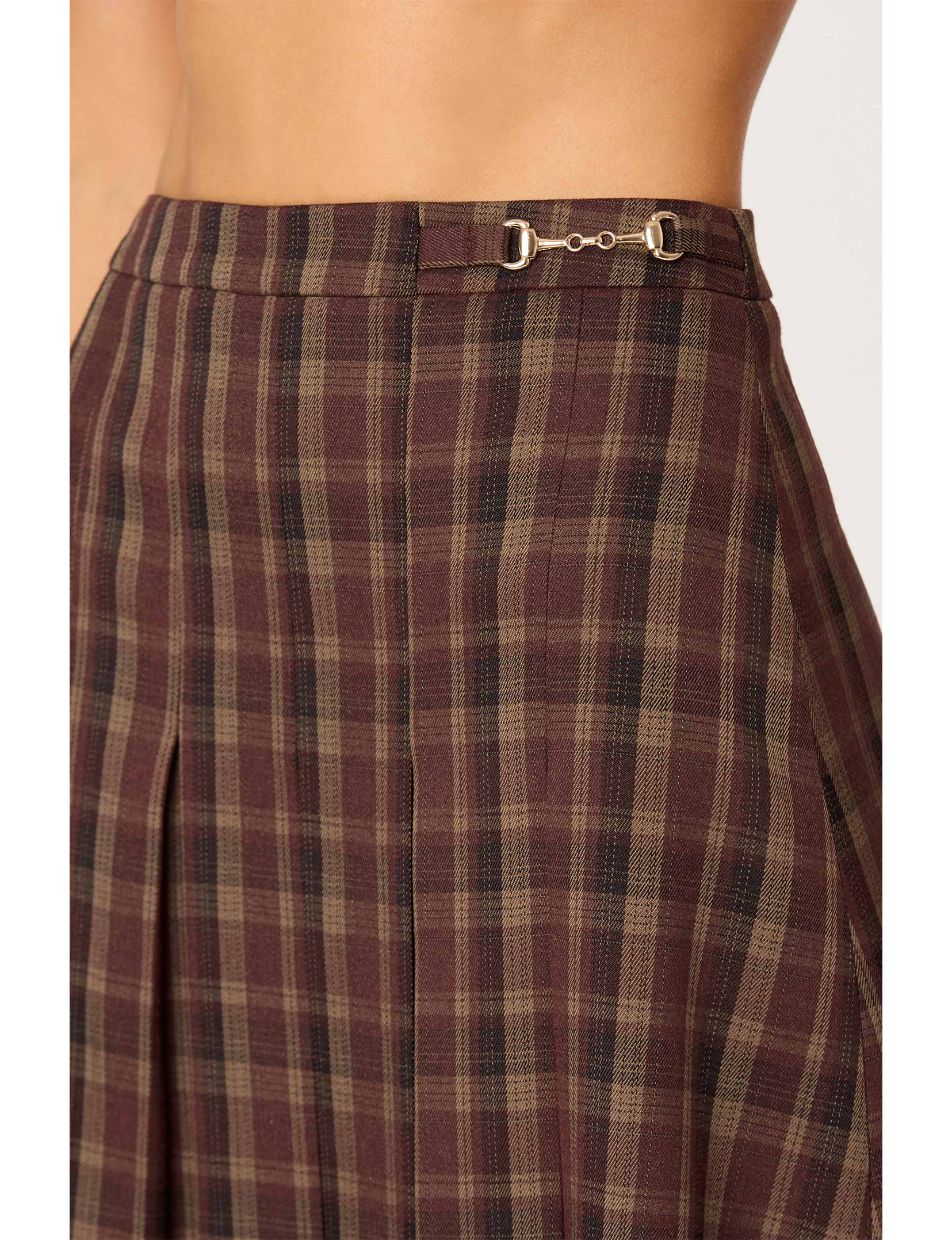 Vena Skirt, Wine Plaid