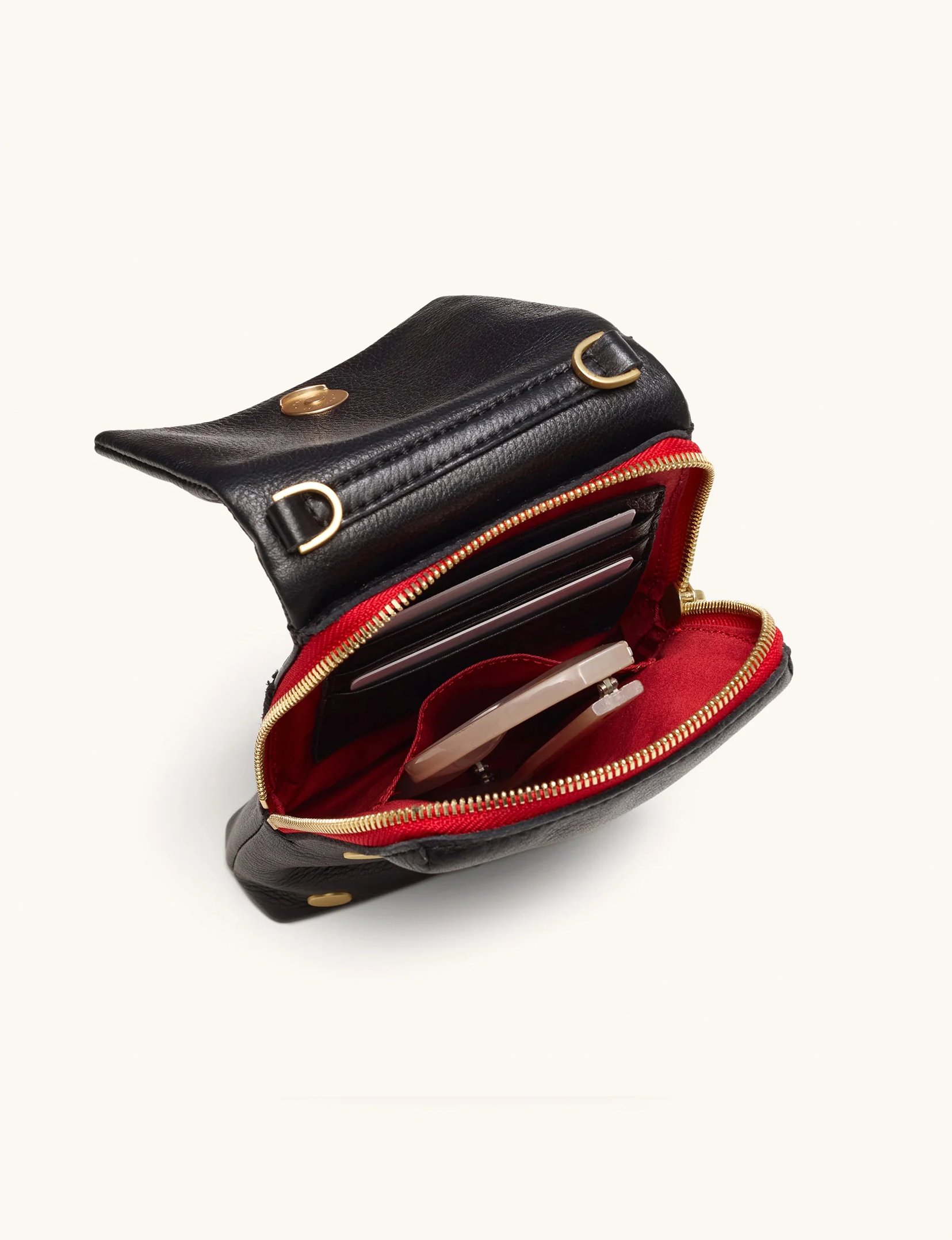 VIP Mobile Crossbody, Black/Brushed Gold