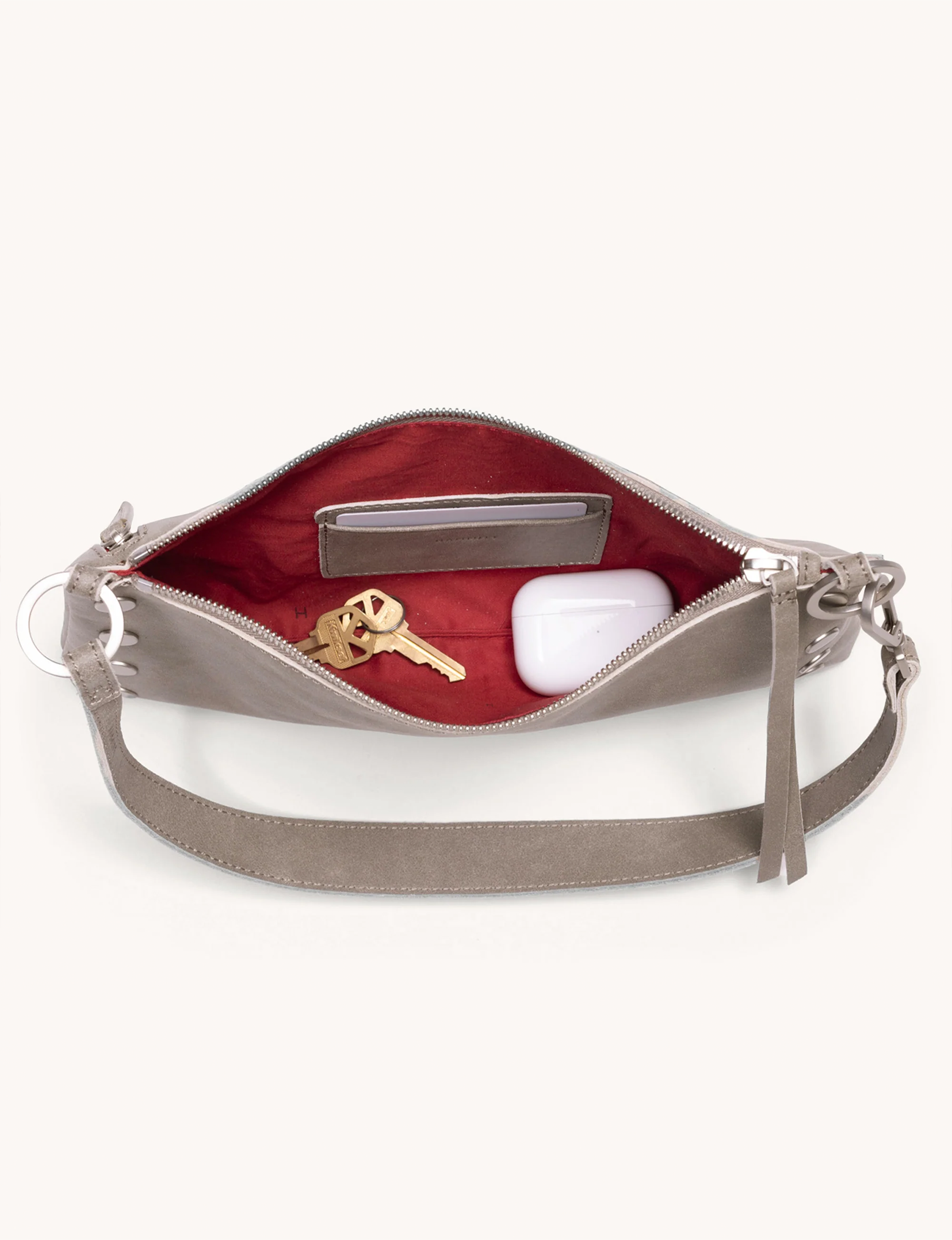 Kyle Small Handbag, Pewter/Brushed Silver