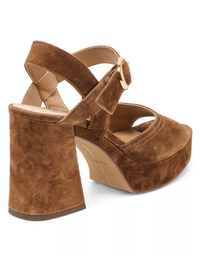 Fatima Platform Heel, Cocoa Suede