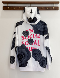Anti Social Social Club Rose Hoodie, White/Black