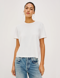 Cotton Cashmere LS Tee, White