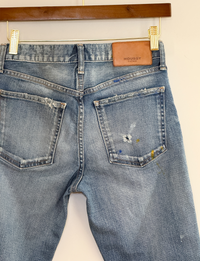 Moussy Painted Skinny Jean, Light Wash