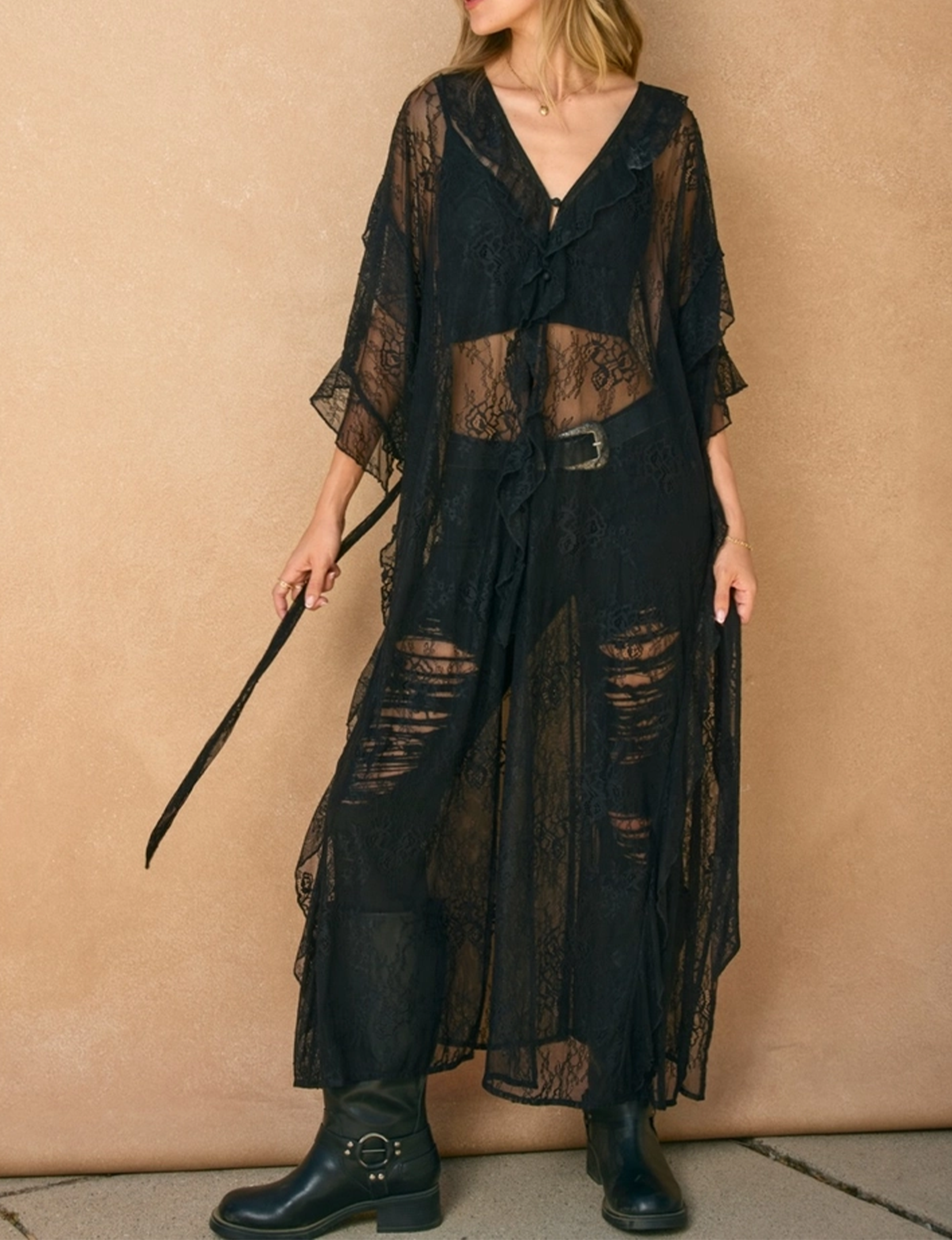 Echo Dunes Kimono, Black