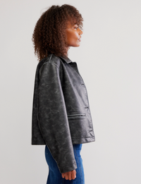 Hera Vegan Leather Jacket, Black