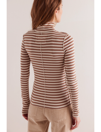 Good Good Stripe Turtleneck, Otter/Tea
