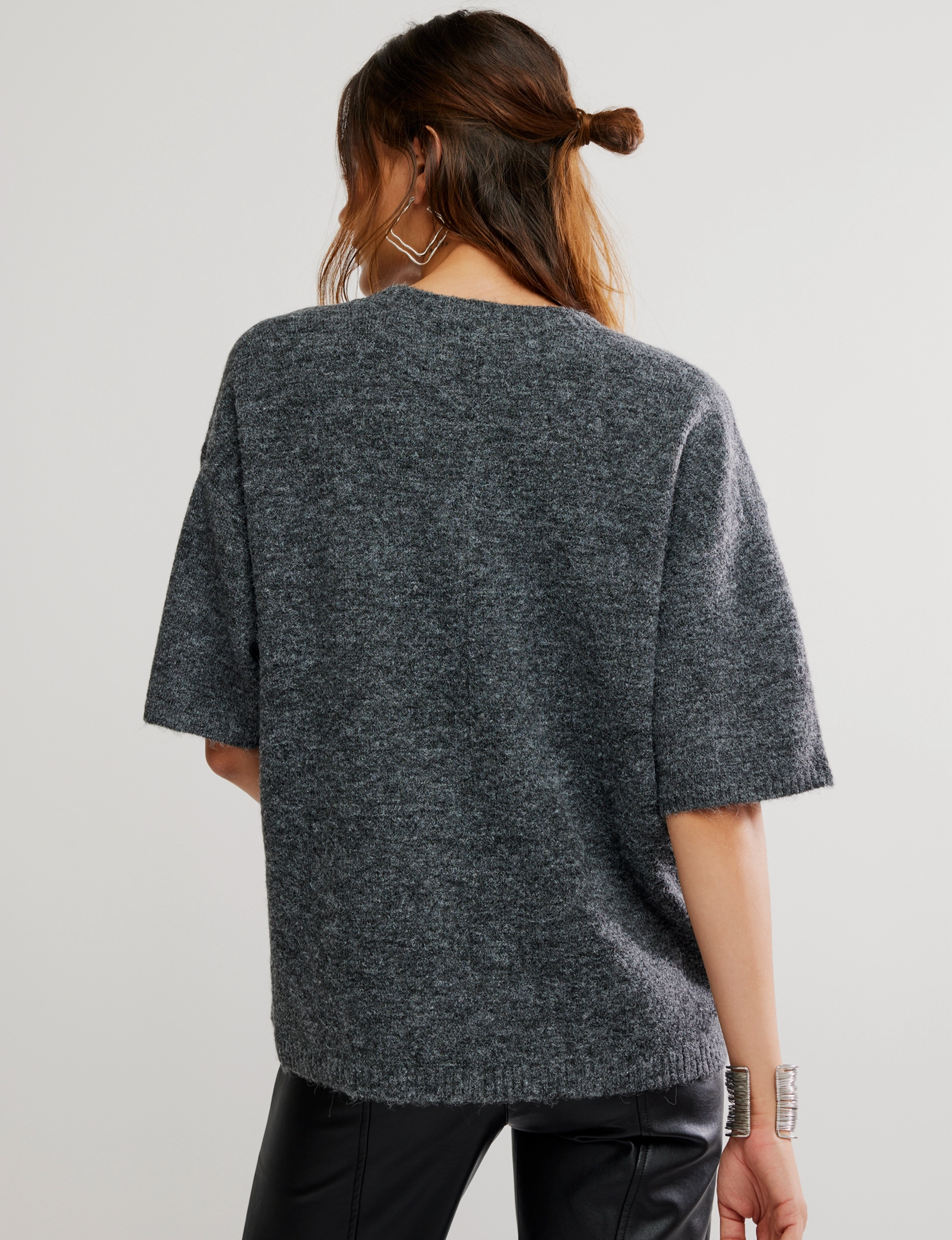 Margot Sweater Tee, Charcoal Heather