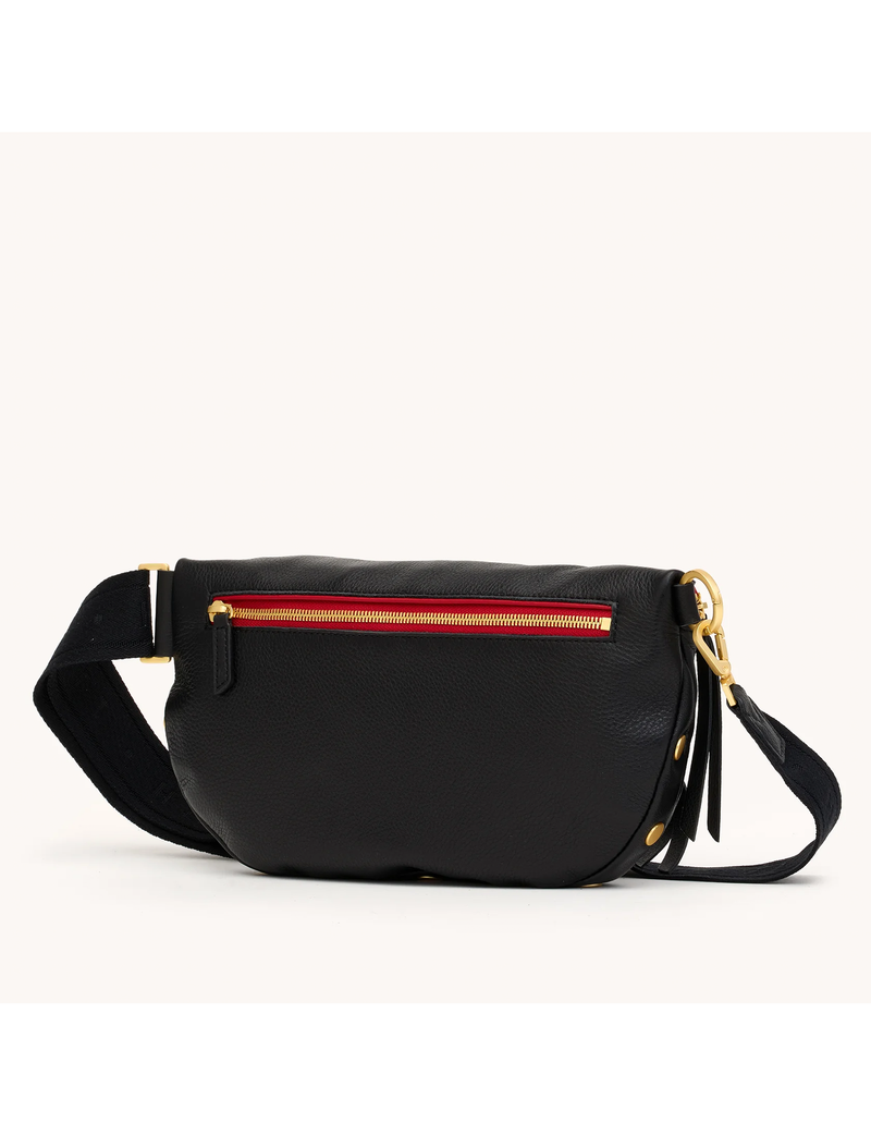 Charles Large Crossbody, Black/Brushed Gold