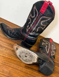Frye Vintage Studded Cowboy Boot, Red/Black