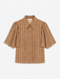 Flutter Shirt, Taupe/Multi Plaid