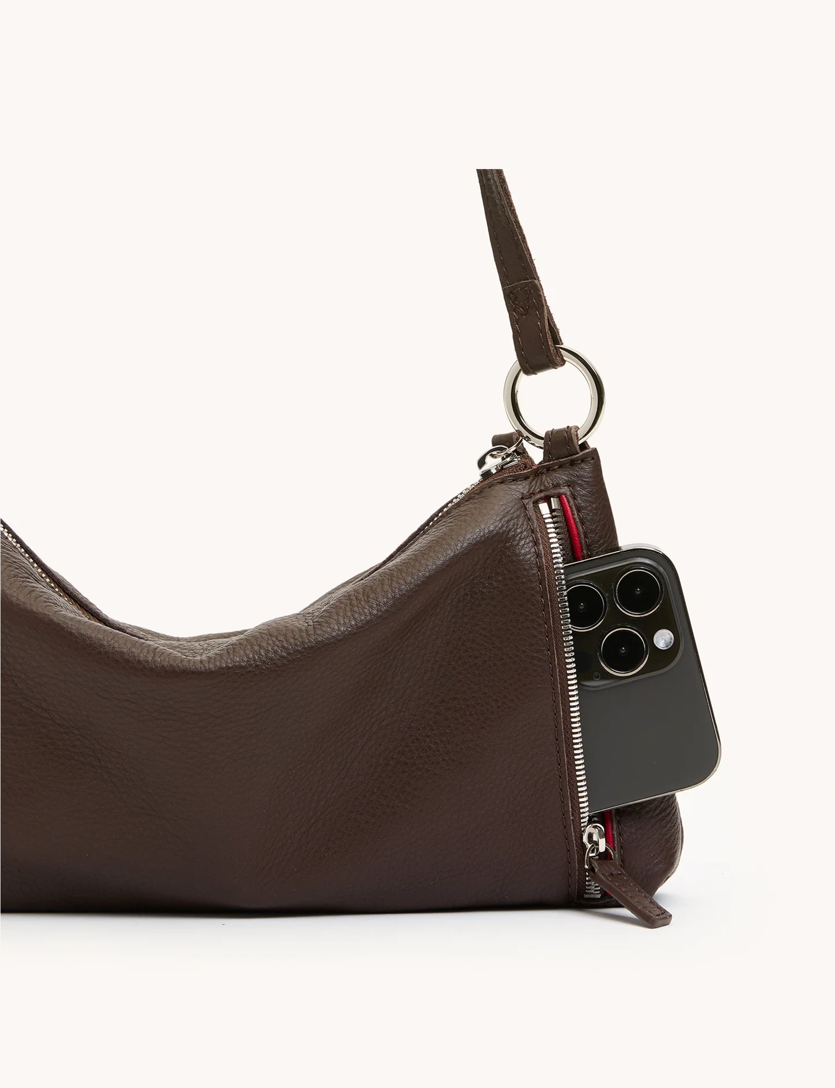 Kyle Small Handbag, Espresso/Silver