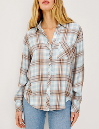Hunter Plaid Flannel, Chambray/Ivory Dune