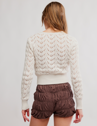 Pretty In Pointelle Cardi, Ivory