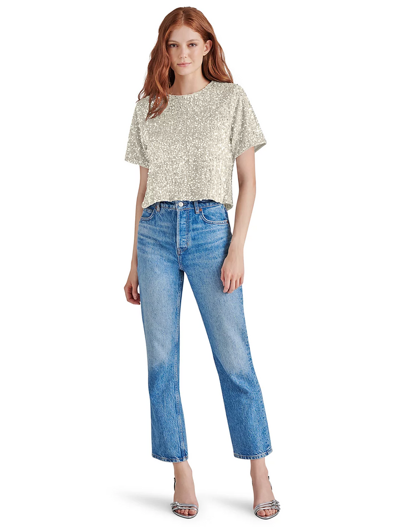 Cressa Sequin Top, Ivory