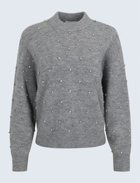 Aura Relaxed Sweater, Charcoal Diamonte