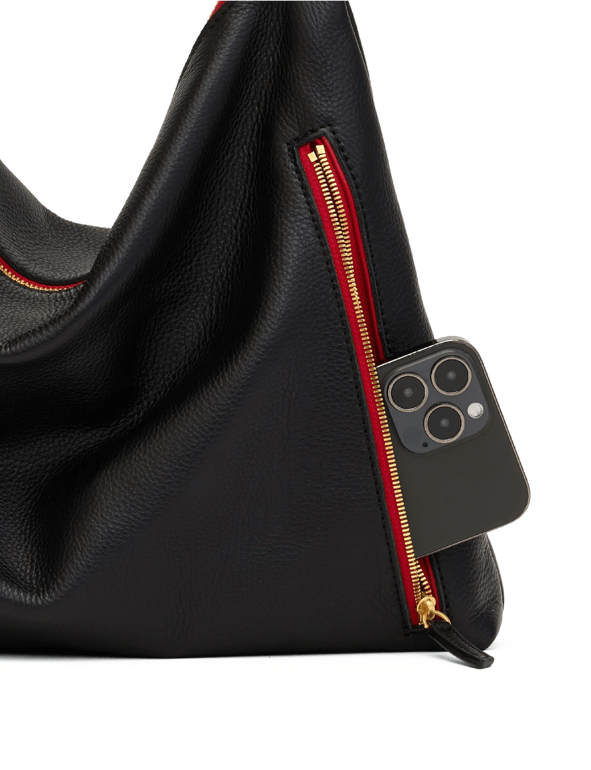 Kyle Large Handbag, Black/Brushed Gold