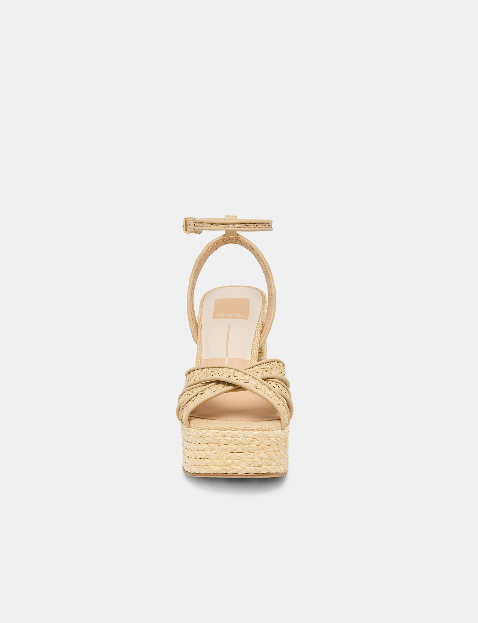 Danila Cross Hatch Heels, Natural Raffia