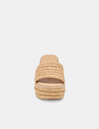Throne Wedge, Light Natural Raffia