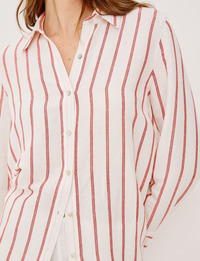 Knox Shirt, Scarlet/Ivory Stripe