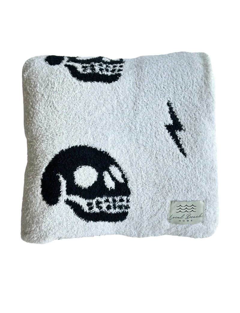 Skull & Bolt Luxe Home Blanket, Black/White