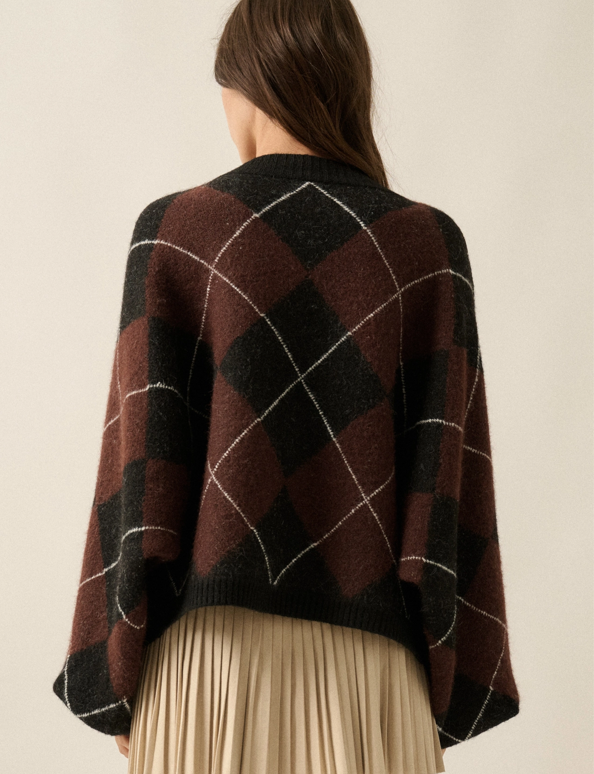 Argyle Sweater, Brown/Black