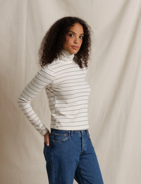 Cindy Turtleneck, Natural Stripe