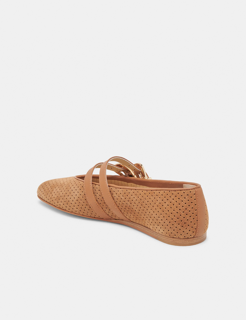 Baylee Ballet Flat, Pecan Suede